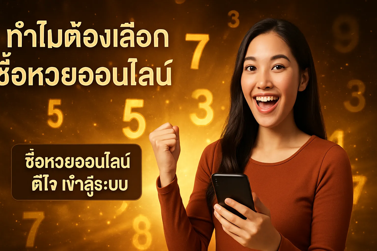 ภาพประกอบหัวข้อ ทำไมต้องเลือกซื้อหวยออนไลน์ ดีใจ
